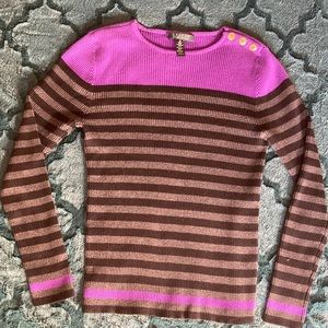 Ralph Lauren Striped Sweater with Button detail